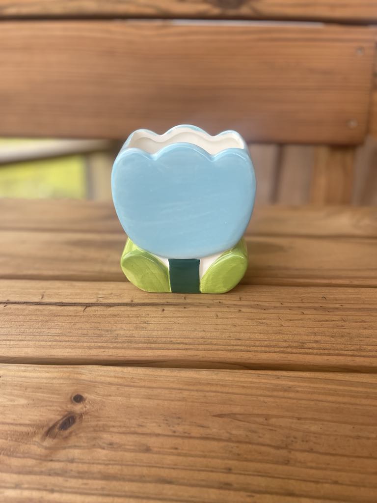 Blue Tulip Flower Candle -